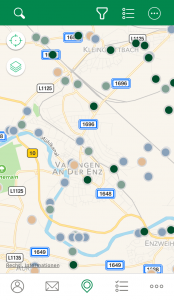 Screenshot der App Geocaching unter iOS