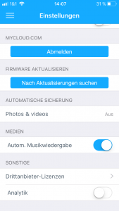 Fotos synchronisieren in der WD My Cloud App