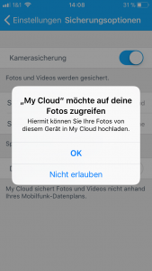Zugriff auf Fotos in der WD My Cloud App gewähren