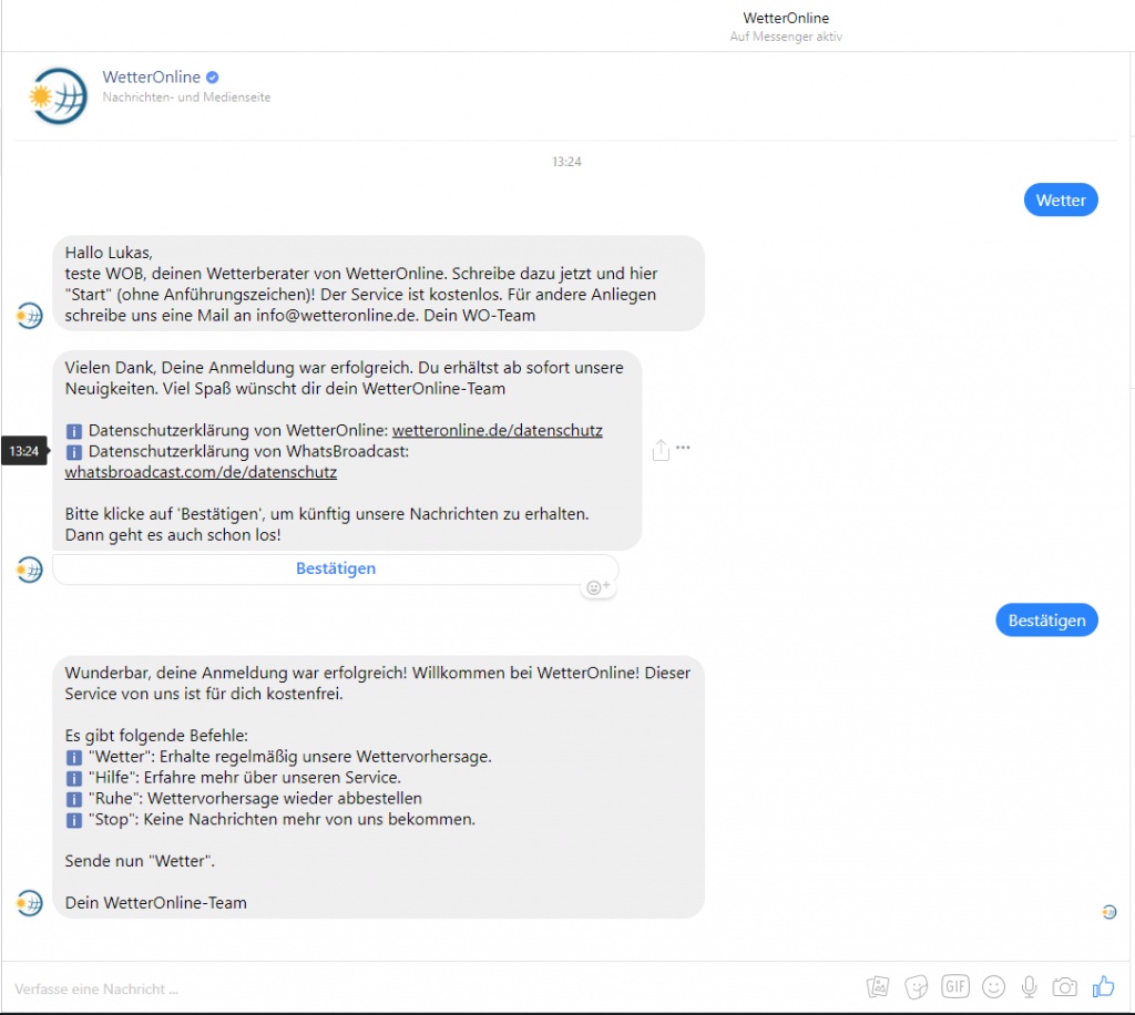 Chatbot Unterhaltung