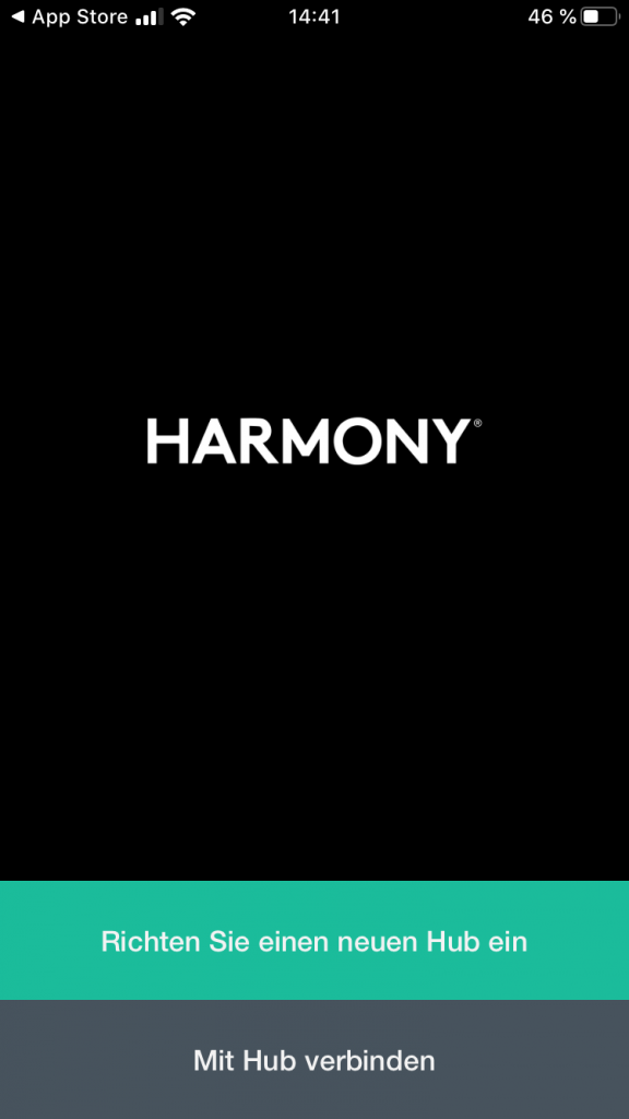 Einrichtung des Harmony Hub über das Smartphone