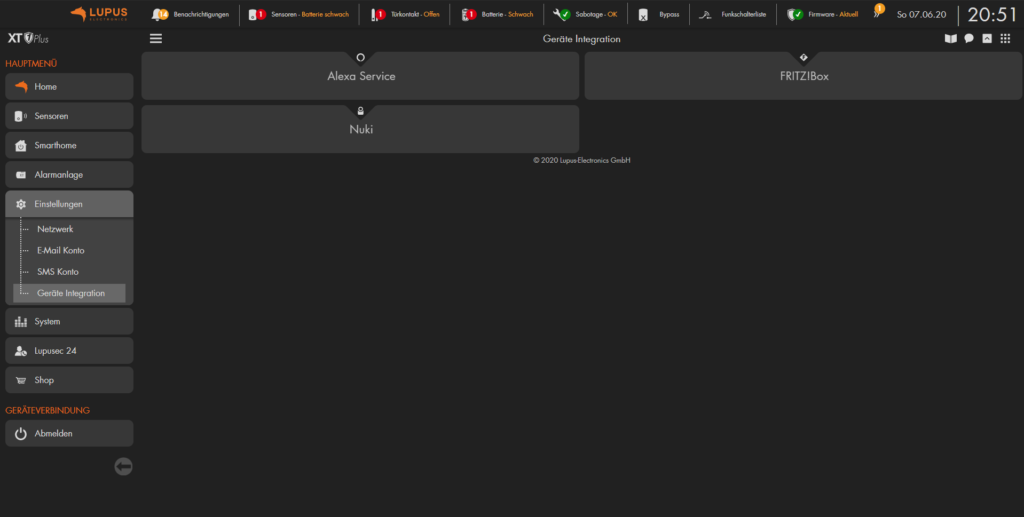 Lupus und Geräte Integration
