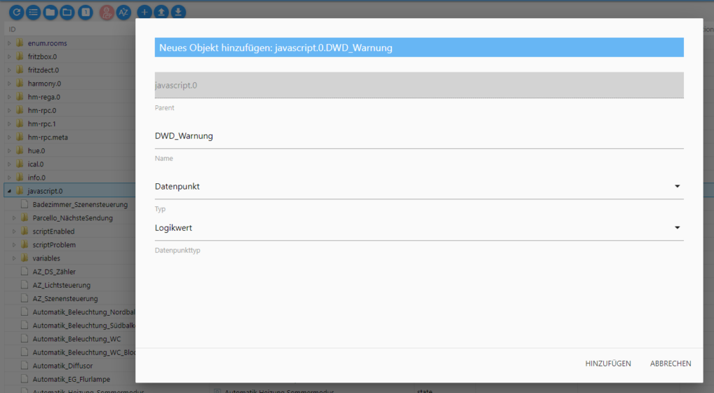 ioBroker globale Variable