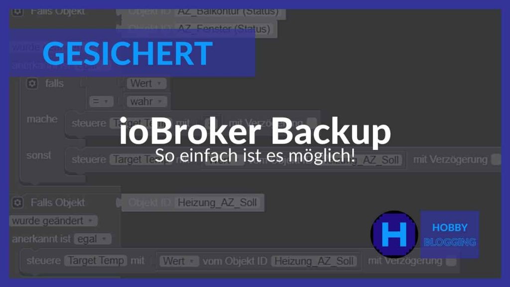 ioBroker Backup erstellen