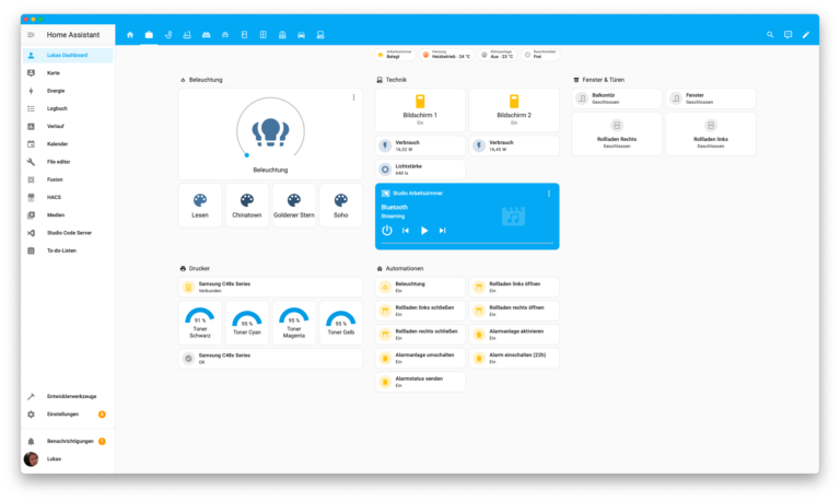 Home Assistant Visualisierung auf dem Mac