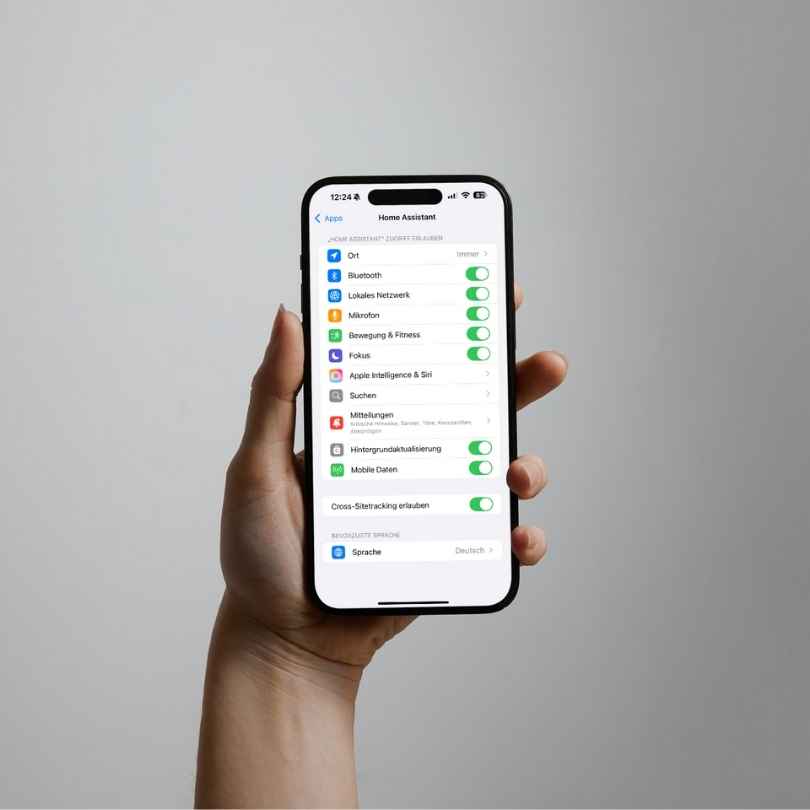 Datenschutzeinstellungen der App Home Assistant auf iOS